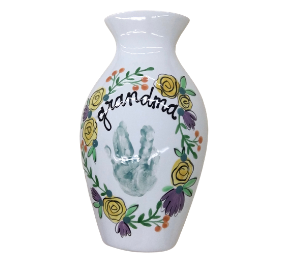 Akron Floral Handprint Vase