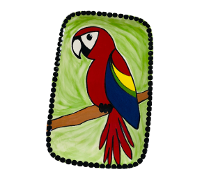 Akron Scarlet Macaw Plate