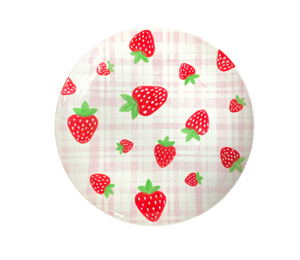 Akron Strawberry Plaid Plate