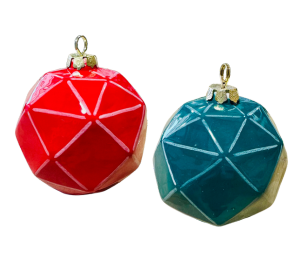 Akron Jewel Toned Faceted Ornament